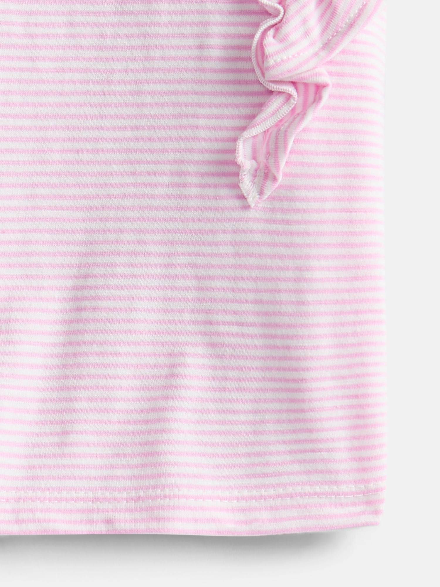 Wonder Nation Girls Cotton Top with Ruffle Sleeves, Sizes 4-18 & Plus