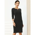thumbnail image 2 of DARING DIVA Sheath Dress Zipper Neck Work Pencil Dresses XL Black, 2 of 6