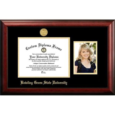 Campus Images OH986PGED-1185 11 x 8.5 in. Bowling Green State Gold Embossed Diploma Frame with 5 x 7 in. Portrait - Satin Mahogany