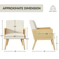 thumbnail image 6 of Hawsaiy Accent Chair with Rattan Arms, Living Room Chairs with Wood Legs, Modern Armchair for Bedroom, Lounge Chair Indoor for Reading Room Kitchen and Dining Room,Beige, 6 of 8