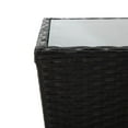 thumbnail image 4 of vidaXL Tea Table Black 41.5x41.5x43 cm Poly Rattan and Tempered Glass, 4 of 5