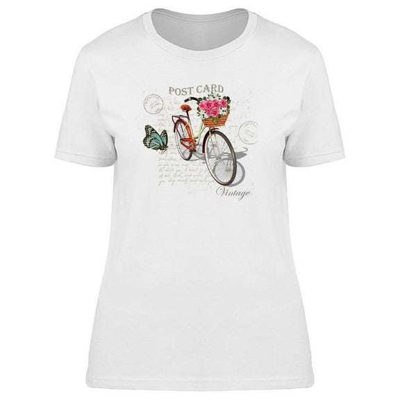 Bicycle Post Card T-Shirt Women -Image by Shutterstock, Female Small
