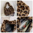 thumbnail image 4 of FeiraDeVaidade Femmes en Peluche Sac à Main Automne Hiver Épaule Pochettes Rétro Animal Imprimé Sacs de Voyage de la Rue, 4 of 7