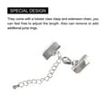 thumbnail image 4 of 5Sets Ribbon Crimp Clamp Ends Lobster Claw Clasps & Chain 15mm Silver, 4 of 7