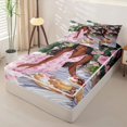 thumbnail image 2 of Castle Fairy Elegant Woman In Rose Garden Picnic Zipper Full Size Comforter Sets with Fitted Sheet and 2 Pillowcases,Pastel Floral Dress Pattern Zipper Bedding Set,Pink Reversible,4pcs, 2 of 6