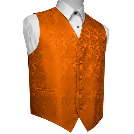 Italian Design, Men's Formal Tuxedo Vest for Prom, Wedding, Cruise , in Orange (Best Longboard Brands For Cruising)
