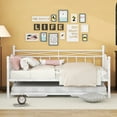 thumbnail image 2 of Tensun White Steel Daybed with Portable Folding Trundle, Twin Size Haven for Bedroom Living Room, Sturdy Steel Slat Support, 2 of 5