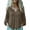 #287-Brown, variant on AUNVITO Women's Linen Blend Shirt V Neck Button Front Long Sleeve Casual and Elegant Blouse with Court Style Details