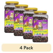 (4 pack) 3-D Pet Products Premium Cockatiel Bird Food Seeds, with Probiotics, 4.5 lb. Stay Fresh Jar
