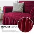 thumbnail image 3 of NICEEC Sofa Slipcover Red Sofa Cover 1 Piece Easy Fitted Sofa Couch Cover Universal High Stretch Durable Furniture Protector with Skirt Country Style (3 Seater Wine Red), 3 of 6