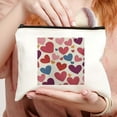 thumbnail image 2 of Pratyus Tote Bag Pink Love Cosmetic Bag for Women Hearts Dots Annabel Kidston Travel Essentials Ladies Accessories White, 2 of 6
