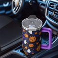 thumbnail image 5 of Halloween 40oz Pumpkin Gift Tumbler with Handle and Straw Lid – Travel Coffee Cup Insulated for Hot Cold, 5 of 5