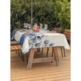 thumbnail image 2 of Outdoor Tablecloth with Umbrella Hole and Zipper, Blue White Pumpkin Rectangle Table Cloth 54x80 Inch Waterproof Tablecloth, Rustic Fall Thanksgiving Eucalyptus Picnic Table Cover for Patio Camping, 2 of 7