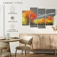 thumbnail image 5 of Elephant Stock Autumn Scenery Wall Art - Horizontal Multi Panel Canvas - Living Room Wall Decor - Nature Multi Panel - Orange And Gray Decor - 68" x 42", 5 of 8