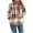 Khaki, variant on Womens Oversized Sherpa Pullover Hoodies 1/4 Zip Fuzzy Fleece Sweatshirt Plaid Fluffy Outerwear with Pockets