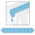 thumbnail image 2 of Club Pack of 12 Blue and White Diamond Oktoberfest Disposable Table Runners 6', 2 of 2