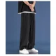 thumbnail image 5 of Pantalones casuales de seda de hielo para hombre, corte holgado, pierna recta, diseño drapeado, ligero, temporada Primavera Verano Otoño, Ideal de secado rápido, 5 of 5