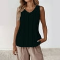 thumbnail image 4 of Wyobmus Womens Cotton Linen Tank Tops Round Neck Casual Cami Sleeveless Blouses Summer Solid Eyelet Basic Tank Shirt S-2X Black, 4 of 8