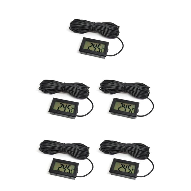 Matsuzay Termómetro digital con sonda temperatura humedad LCD impermeable 5V 12V bebé baño incubadora indicador para interior negro Type2 NO2