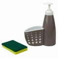 thumbnail image 4 of Distributeur de savon avec porte-éponge perforé, gris, 4 of 6
