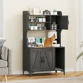 thumbnail image 2 of Large Hidden Litter Box Furniture with Shelves and Cabinet,Farmhouse Cat House Washroom with Scratch Pad,Wooden Enclosure for Self-Cleaning Litter Boxes, 2 of 9