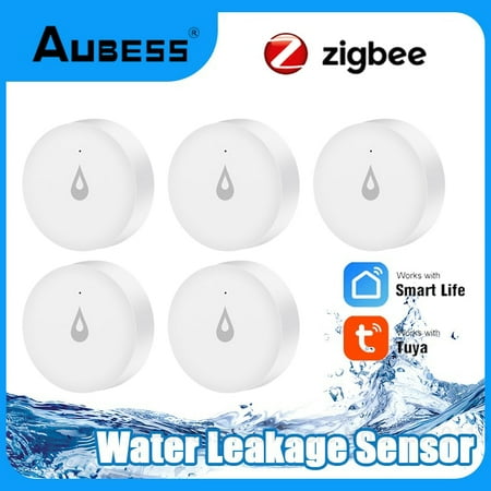 

Tuya Zigbee Water Leakage Sensor Leak Alarm Detector Flood Alert Overflow Smart Home Security Work With Tuya Zigbee Gateway Hub