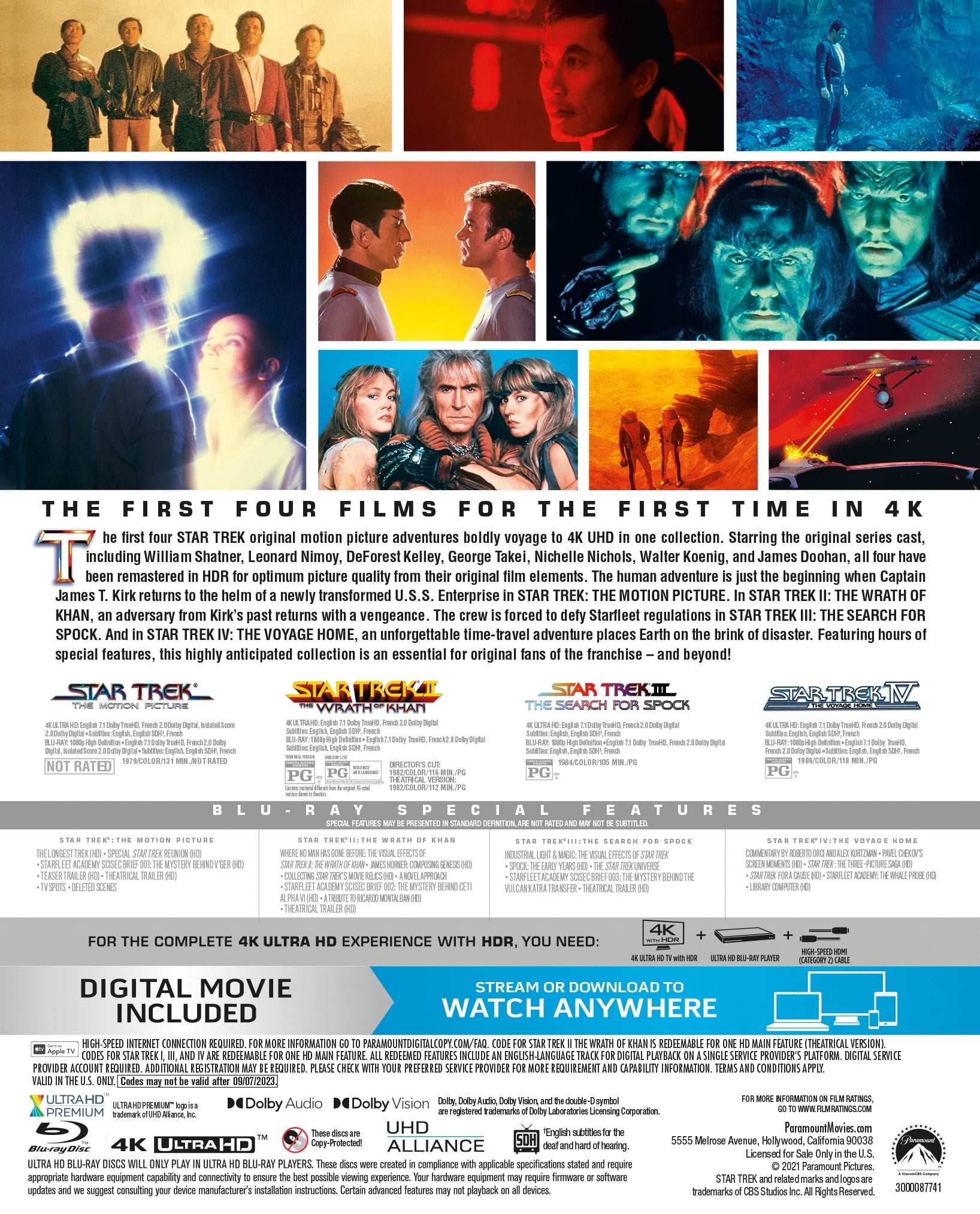 Star Trek: The Original 4-Movie Collection (4K Ultra HD)