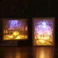 thumbnail image 4 of Papercut Light Box 3D LED Paper Carving Lamp Paper Carving Art Night Lights  LED Table Lamp For Decoration, 4 of 8