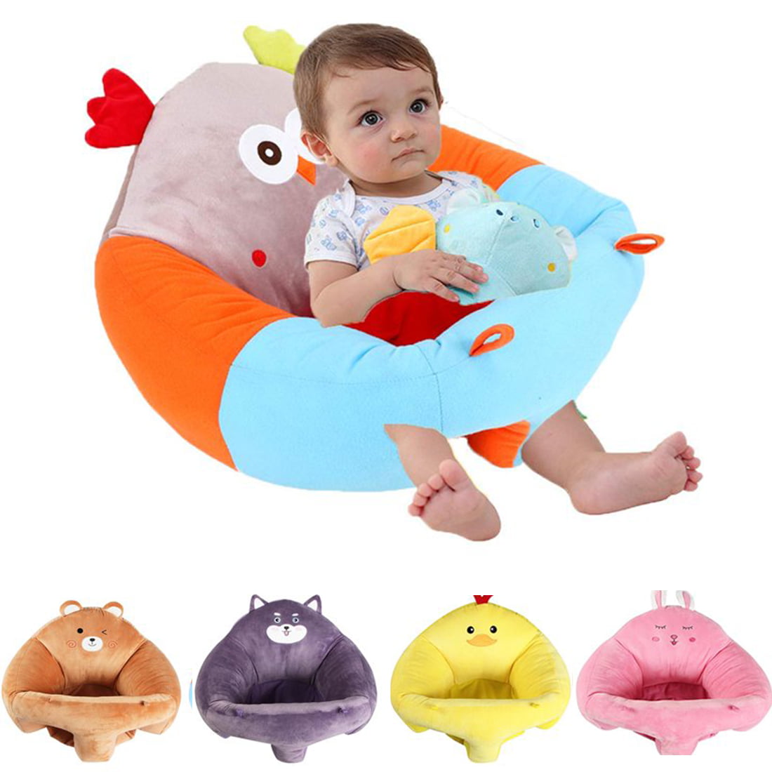 Suines Soft Baby Back Support Seat Sofa Baby Sitting Learning Sofa Chair for Newborn 0-3 Months 
