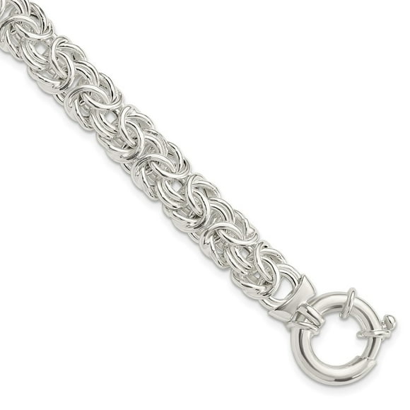 Diamond2Deal 925 Sterling Silver Byzantine Link Bracelet 8inch for Women