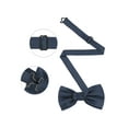 thumbnail image 4 of INSPIRE CHIC Men's Grids Patterned Solid Color Adjustable Pre-tied Bow Tie Navy Blue, 4 of 4