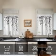 thumbnail image 2 of Vintage Grey Plant Leaves Tier Kitchen Curtains for Bathroom Living Rod Pocket Window Drapes 28"x36" 2 Panels Window Treatment Tiers, 2 of 4