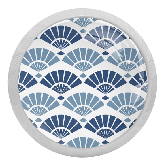 4PCS Round Fan Pattern Cabinet Fluorescence Knob Glowing in the Dark Furniture Drawer Pulls Handle with Screws