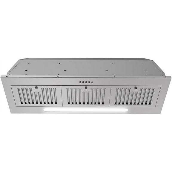 Streamline 36 in. Seriate Ducted Insert Range Hood in Brushed Stainless Steel with Baffle Filters, Push Button Control, LED Lights