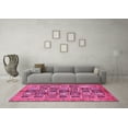 thumbnail image 3 of Ahgly Company Indoor Round Abstract Pink Modern Area Rugs, 5' Round, 3 of 4