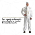 thumbnail image 4 of 3M 4510-XL Disposable Protective Coverall, Pack of 20 White Coveralls, Hooded with Elastic Cuff, Two-Way Zipper, Antistatic, Painting and Coating, Food Safety, X-Large,, 4 of 9