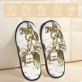 thumbnail image 2 of Balery Cattle Drive By Two Cowboys Pantuflas de Casa de Felpa Silenciosas con Diseño Estampado, Zapatillas Cómodas Antideslizantes de Algodón para Interior-Large, 2 of 8