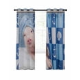 thumbnail image 7 of Funny Pig Blackout Curtains for Bedroom, Cute Art Modern Lovely Animals on Showering Blue Thermal Insulated Kitchen Drapes with Grommets, Light Blocking Window Treatment, 2 Panels 42" x 45", 7 of 7