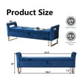thumbnail image 5 of HIUU 67.9” End of Bed Storage Bench King Size,Blue Velvet Ottoman Bench for Bedroom & Entryway,Soft Ottoman Seat with Hidden Storage Compartment, 5 of 9