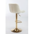thumbnail image 6 of Bar Stools Set of 2 Swivel Adjustable Barstools with Back and Footrest Modern Counter Height Bar Chairs Lift Stools for Kitchen Bistro Pub Dining Room, Beige, 6 of 7