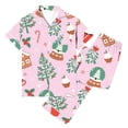 thumbnail image 2 of Christmas Pajamas Women's Two-Piece Christmas Pajamas short sleeves Button Shirt and Pants Set Home Clothes, 2 of 8