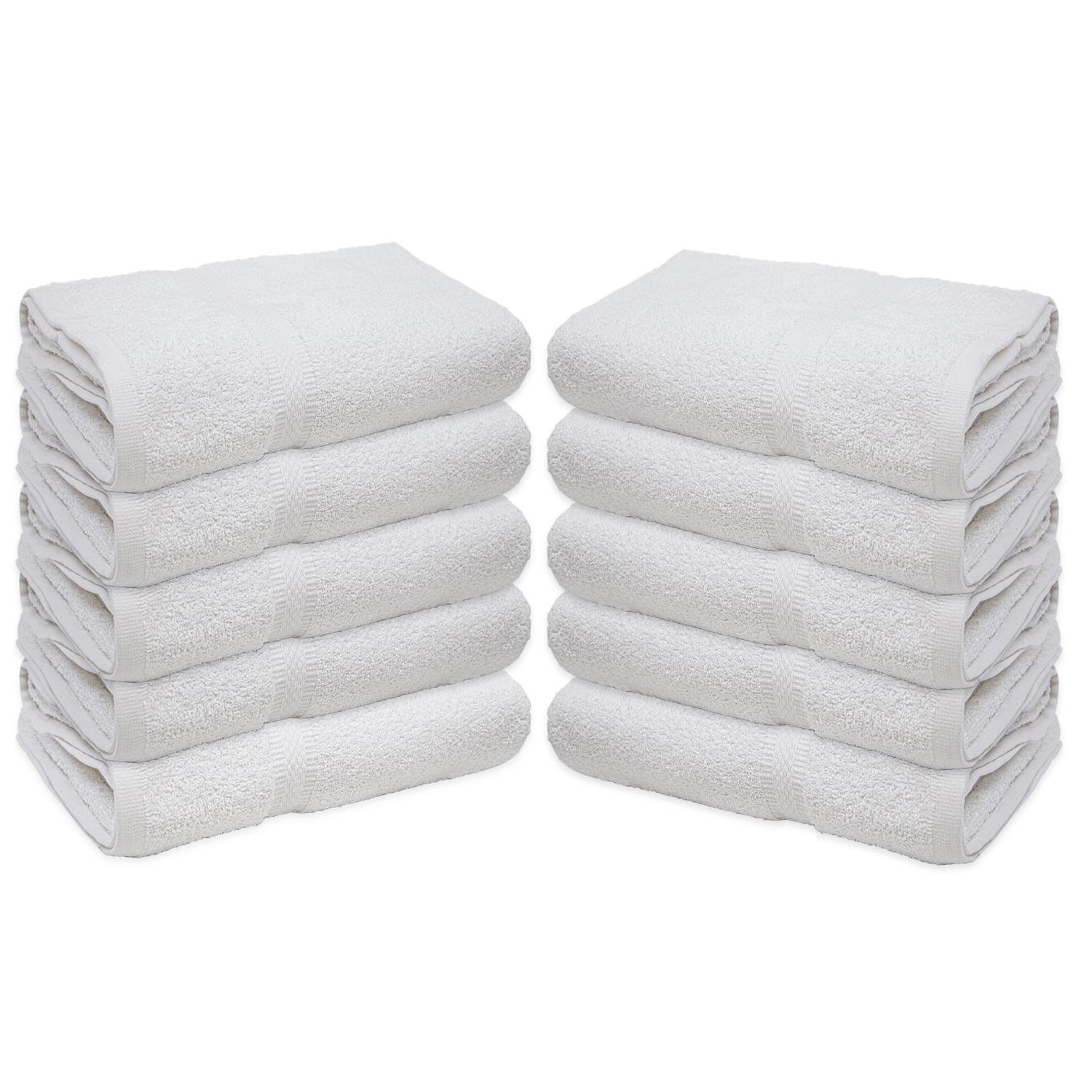 600 new white 100% cotton washcloths cam border hotel motel facial barber 12x12
