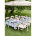thumbnail image 4 of Outdoor Tablecloth with Umbrella Hole for Patio/Picnic/Party/Camping, Summer Beach Waterproof Table Cloth Rectangle Table Cover Washable, Happy Summer Slippers Coastal Blue Plaid (60"x 84"), 4 of 8
