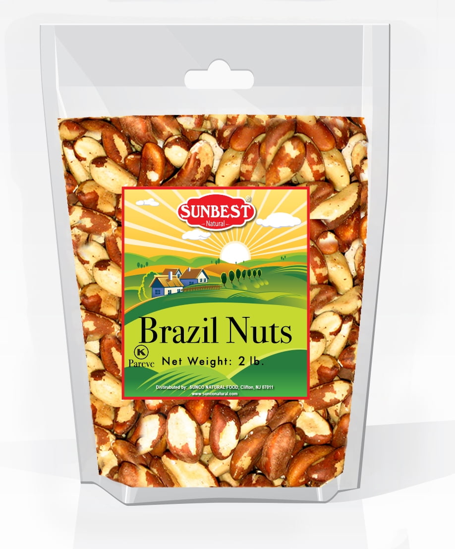 SUNBEST Whole, Raw, Shelled Brazil Nuts in Resealable Bag (2 Lb