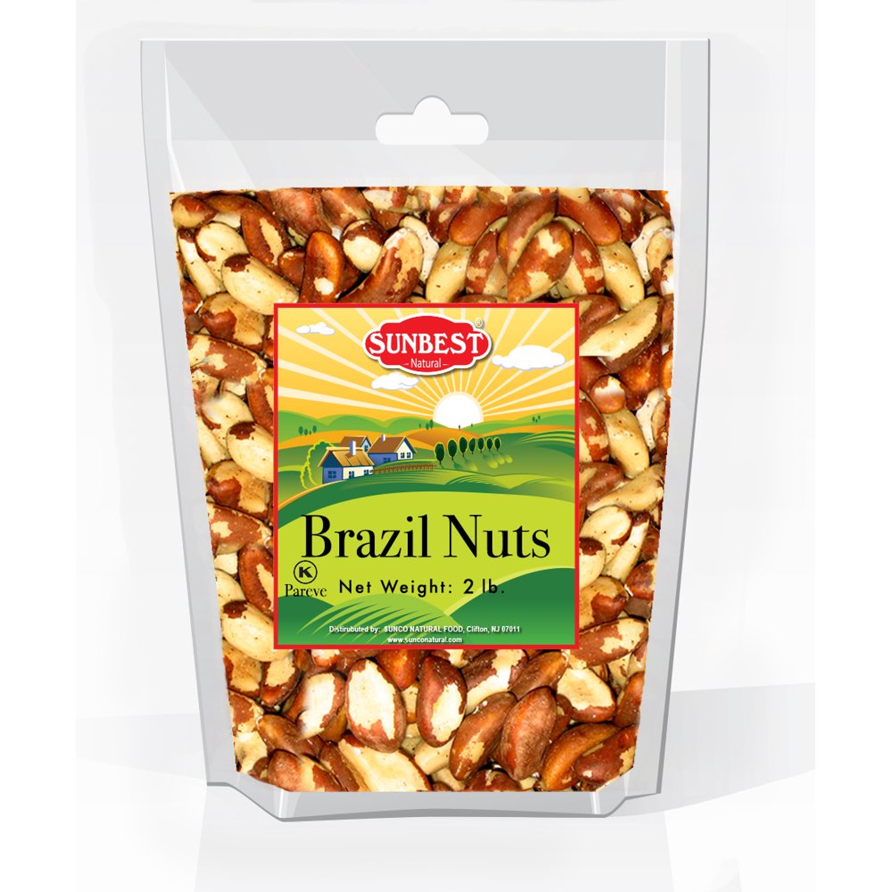 SUNBEST Whole, Raw, Shelled Brazil Nuts in Resealable Bag (2 Lb