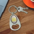 thumbnail image 3 of Hidden Temple Silver Snakes Keychain Chrome Metal Spinning Oval Bottle Opener, 3 of 4