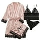 thumbnail image 2 of Conjunto de verano para mujer con camisola de satén con encaje y camisón a juego, 2 of 6