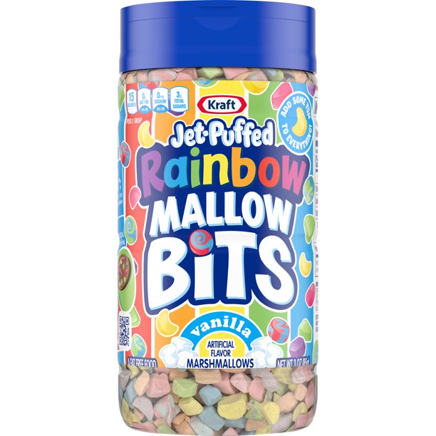 JetPuffed Rainbow Vanilla Marshmallow Bits, 3 oz Bottle