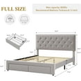 thumbnail image 2 of Senfot Full Size Bed Frame with 2 Storage Drawers, Wooden Slat Support, Vintage Velvet Upholstered Bedframe with Button Tufted Wingback Headboard, No Box Spring Needed,Noise Free,Beige, 2 of 6