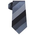 thumbnail image 1 of Kenneth Cole Mens Jupiter Stripe Silk Self-tied Necktie, Black, One Size, 1 of 1